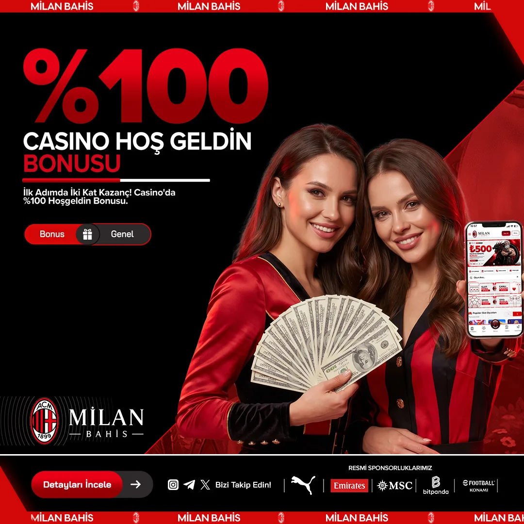 Milan Bahis - %100 Casino Hoş Geldin Bonusu